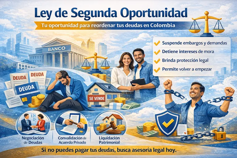 Infografia de Ley de Segunda Oportunidad en Colombia